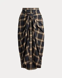 Plaid Tie-Front Skirt