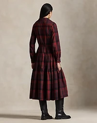 Plaid Tiered Shirtdress