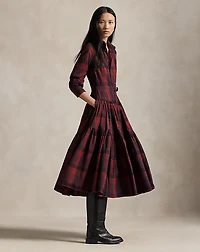 Plaid Tiered Shirtdress