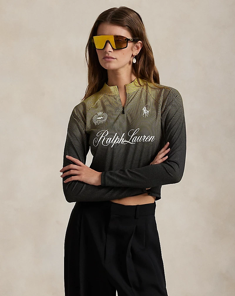 Graphic Cropped Quarter-Zip