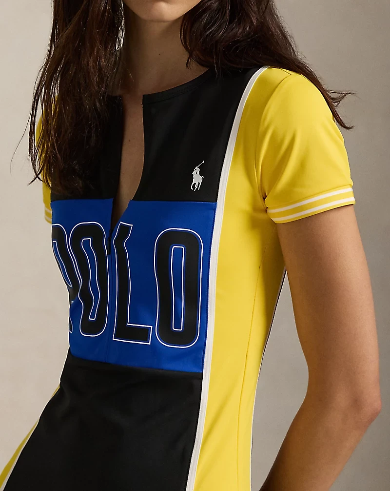 Graphic Zip-Placket Dress