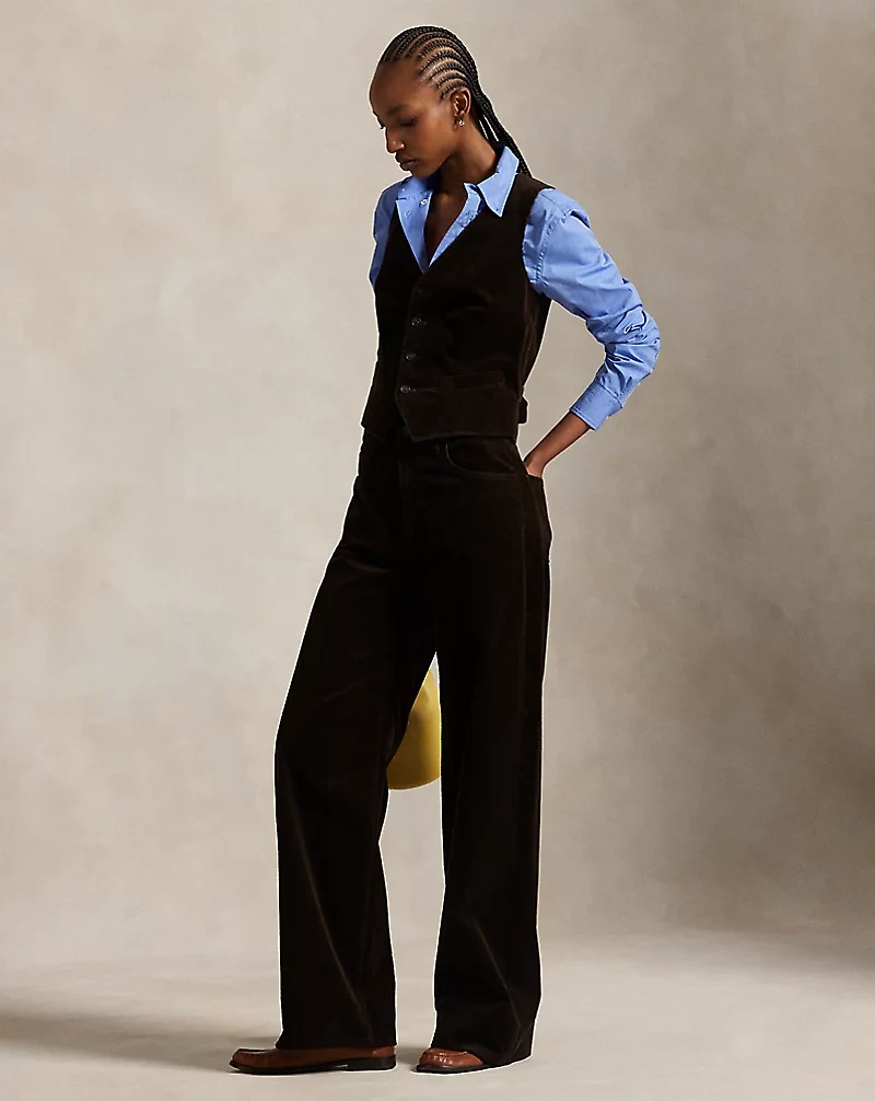 Cotton Corduroy Wide-Leg Pant
