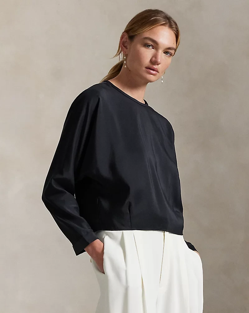 Silk Dolman-Sleeve Top