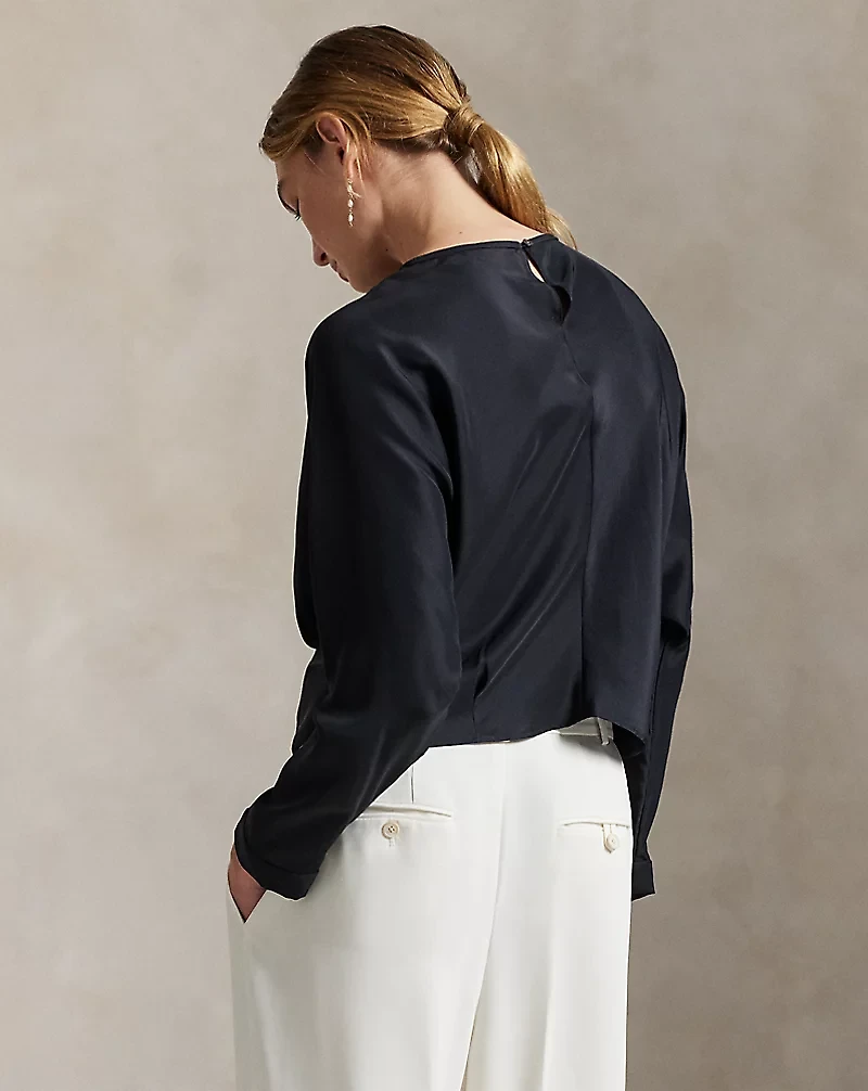 Silk Dolman-Sleeve Top