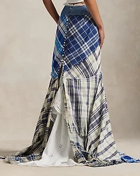 Patchwork Plaid Scarf Skirt