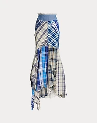 Patchwork Plaid Scarf Skirt