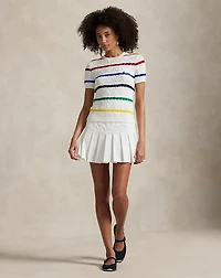 US Open Striped Cable Cotton Sweater