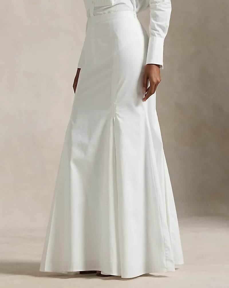 Cotton Fit-and-Flare Maxiskirt