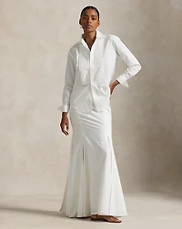 Cotton Fit-and-Flare Maxiskirt