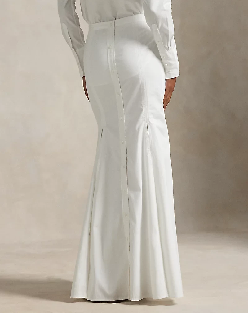 Cotton Fit-and-Flare Maxiskirt