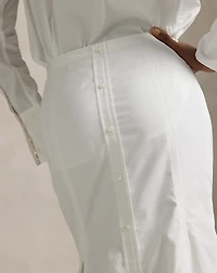 Cotton Fit-and-Flare Maxiskirt