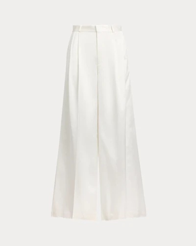 Pleated Satin Wide-Leg Pant