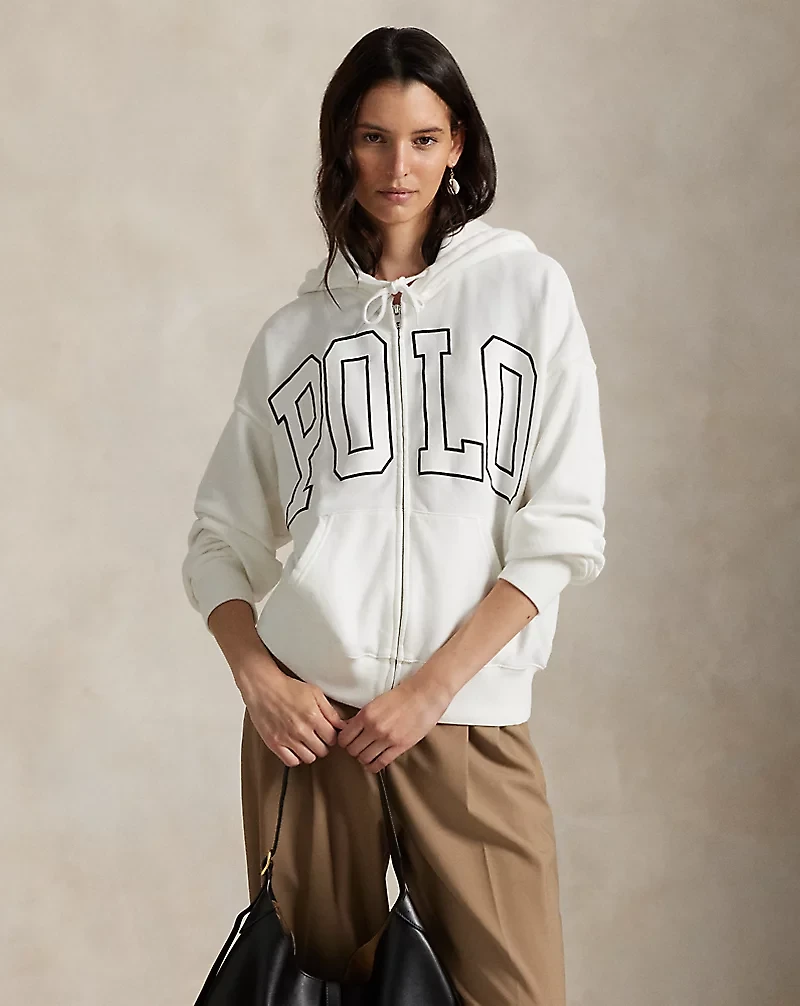 Logo Lightweight Fleece Full-Zip Hoodie