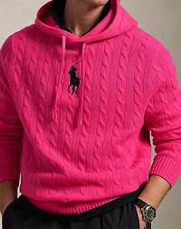 Pink Pony Cable-Knit Hoodie