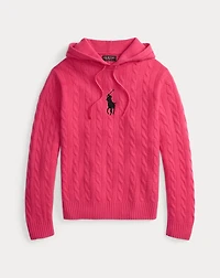 Pink Pony Cable-Knit Hoodie