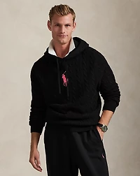 Pink Pony Cable-Knit Hoodie