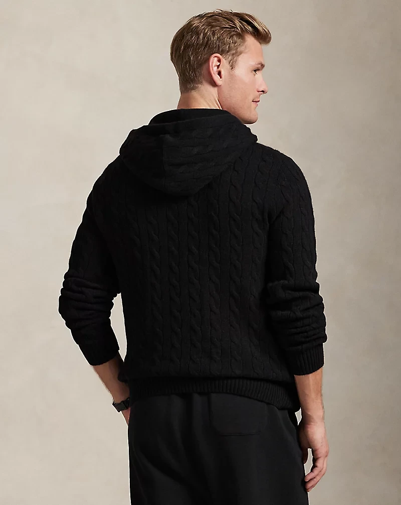 Pink Pony Cable-Knit Hoodie