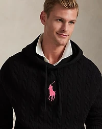 Pink Pony Cable-Knit Hoodie