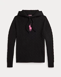 Pink Pony Cable-Knit Hoodie