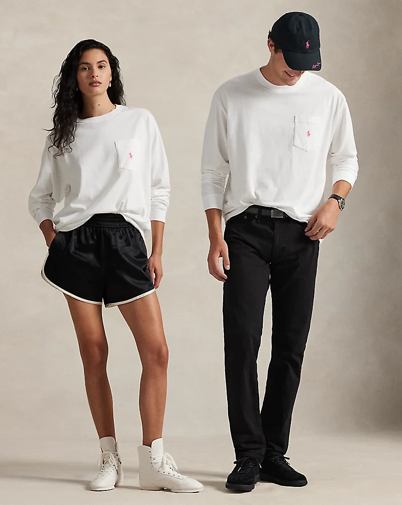 Pink Pony Cotton Jersey Long-Sleeve Tee
