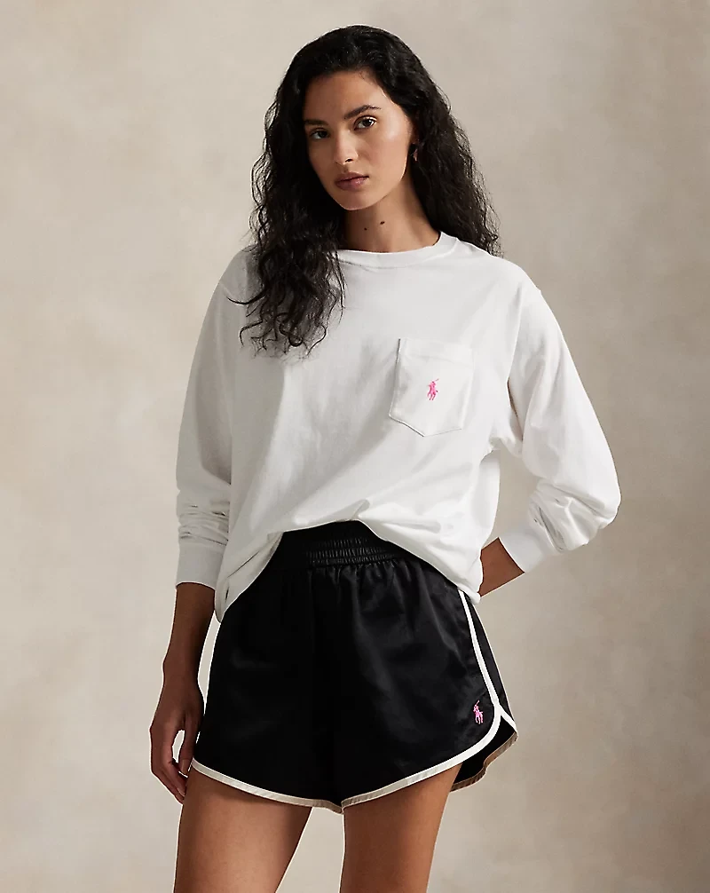 Pink Pony Cotton Jersey Long-Sleeve Tee