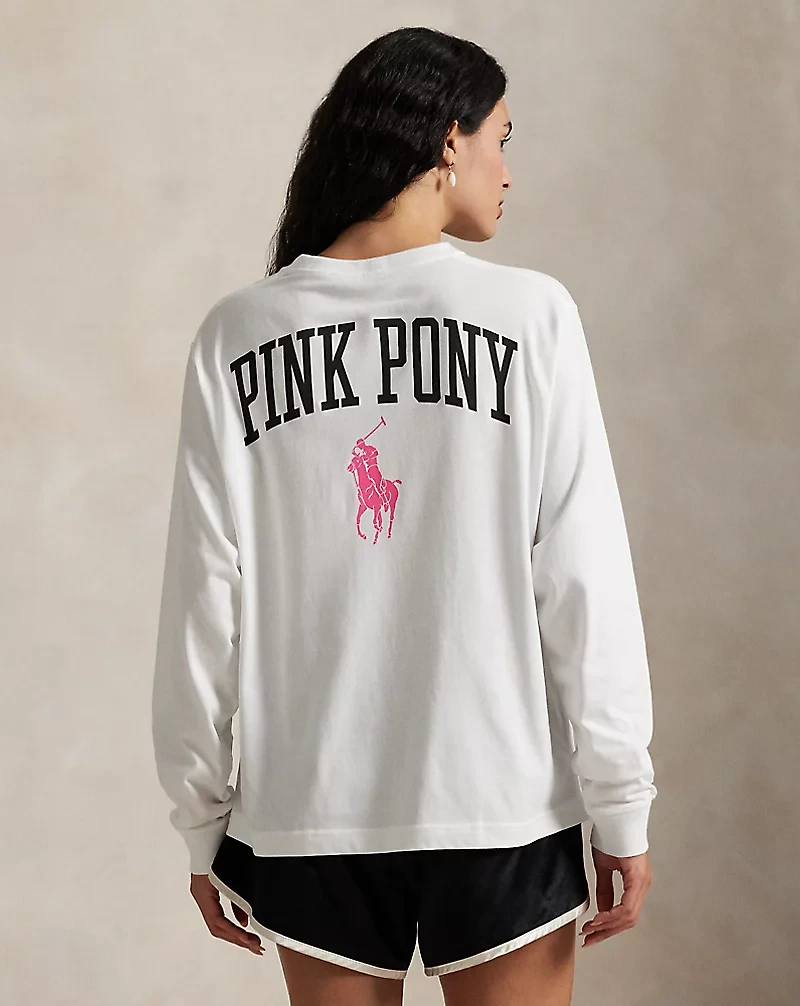 Pink Pony Cotton Jersey Long-Sleeve Tee