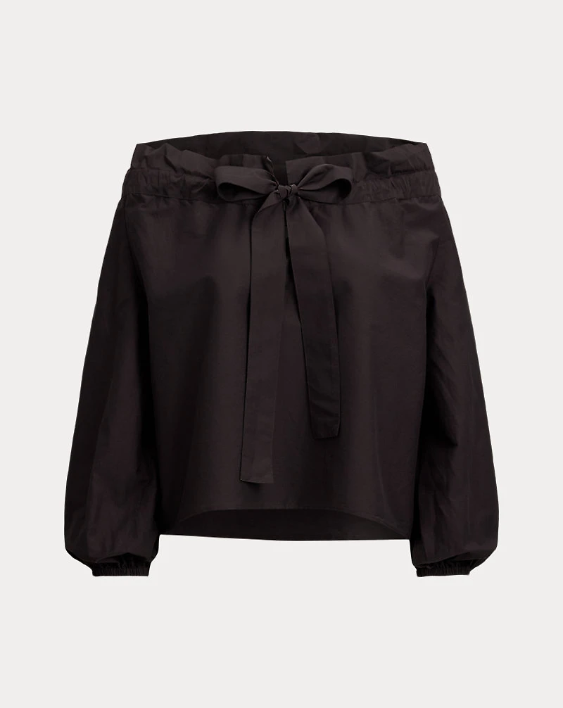 Off-the-Shoulder Cotton-Silk Blouse