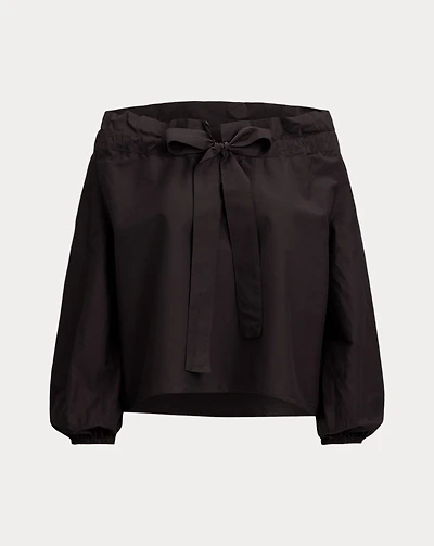 Off-the-Shoulder Cotton-Silk Blouse