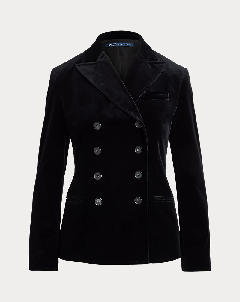 Double-Breasted Velvet Blazer