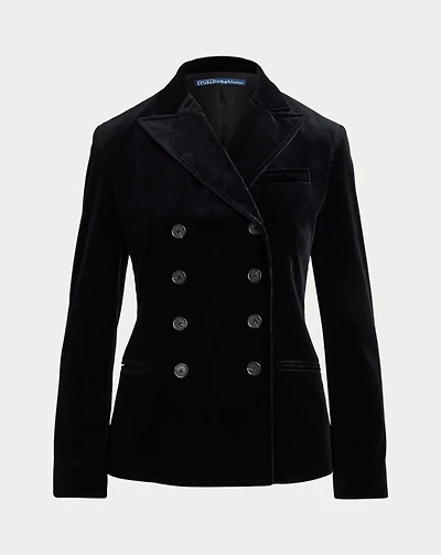 Double-Breasted Velvet Blazer