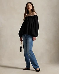 Ruffle-Trim Off-the-Shoulder Top
