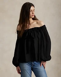 Ruffle-Trim Off-the-Shoulder Top