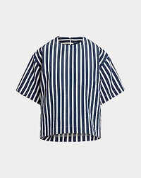 Striped Silk-Blend Short-Sleeve Top