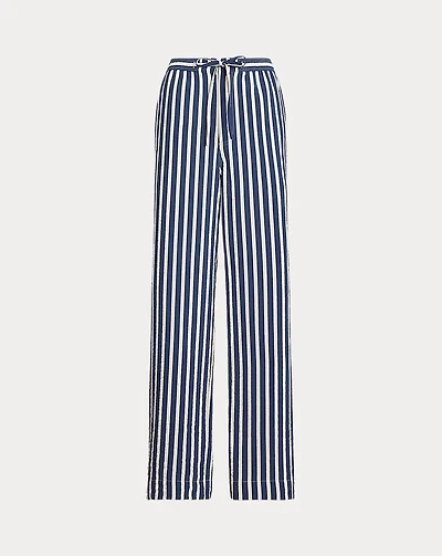Striped Silk-Blend Wide-Leg Pant