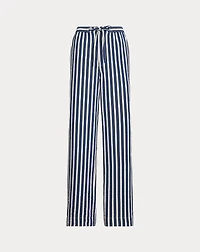 Striped Silk-Blend Wide-Leg Pant