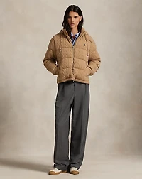 Cable-Knit Wool-Cashmere Quilted Jacket