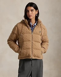 Cable-Knit Wool-Cashmere Quilted Jacket