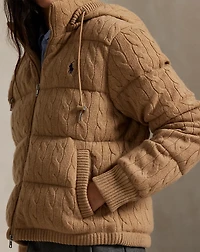 Cable-Knit Wool-Cashmere Quilted Jacket