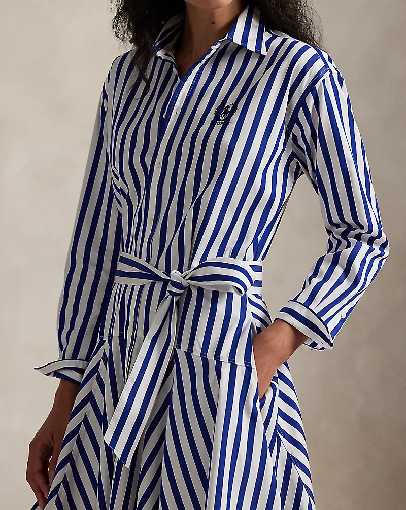 US Open Striped Cotton Shirtdress