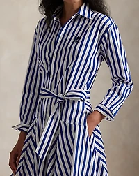 US Open Striped Cotton Shirtdress