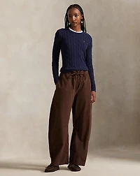 Cotton Curved Tapered Drawstring Pant