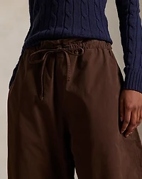 Cotton Curved Tapered Drawstring Pant