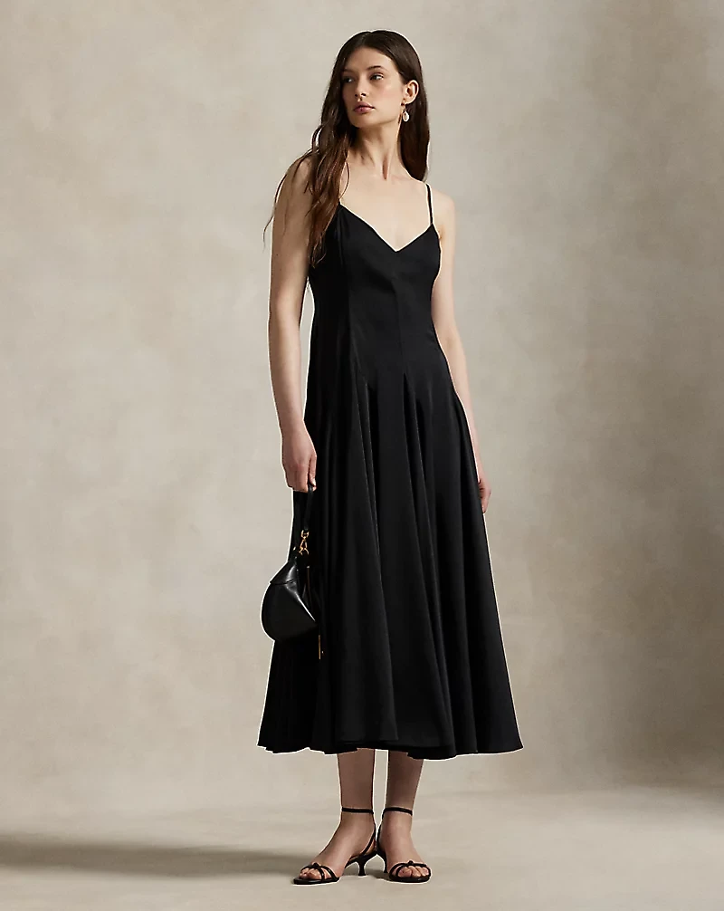 Paneled Satin Dress