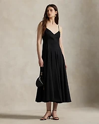Paneled Satin Dress