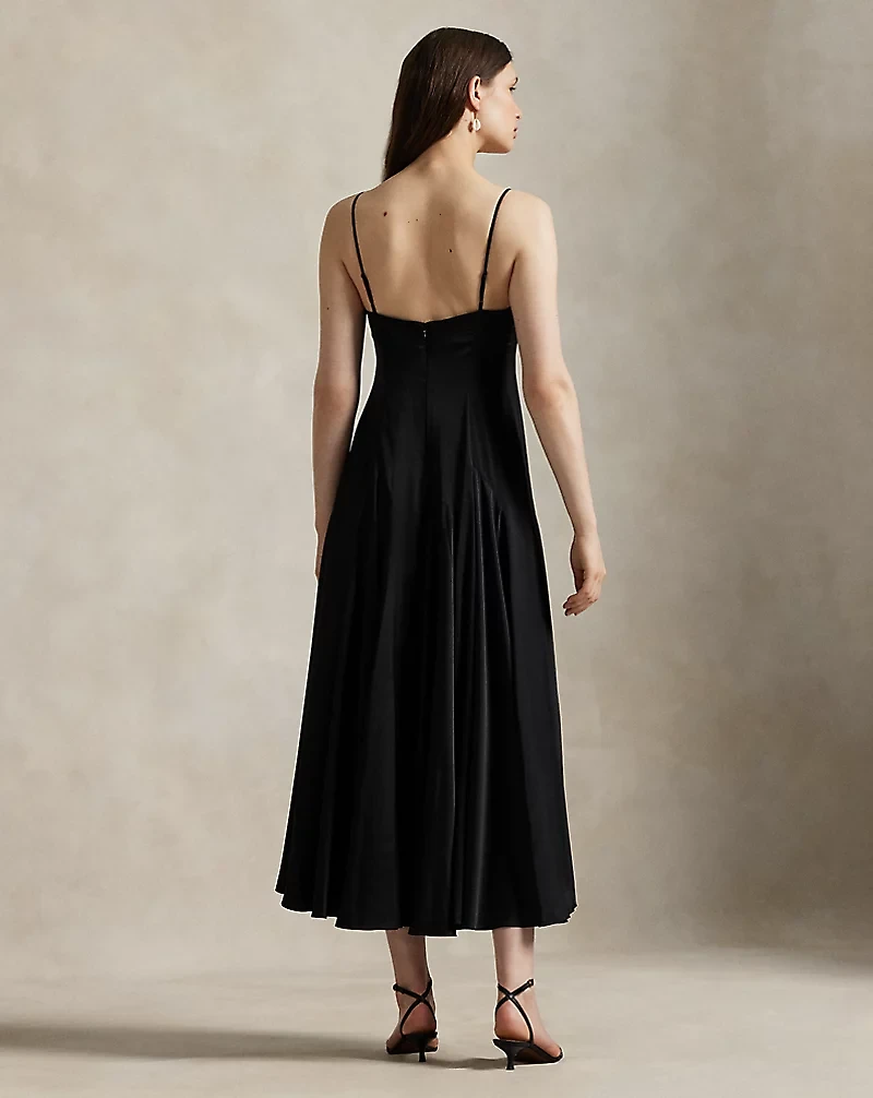 Paneled Satin Dress