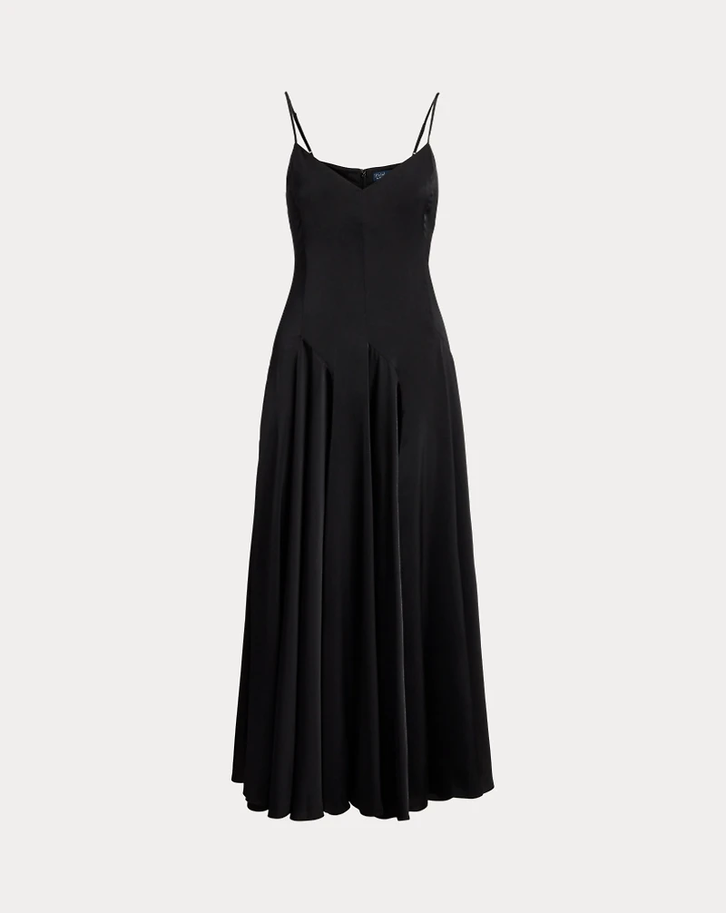 Paneled Satin Dress