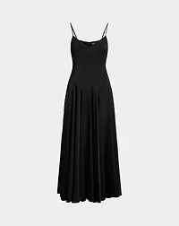 Paneled Satin Dress