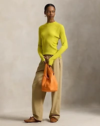 Rib-Knit Wool Mockneck Sweater