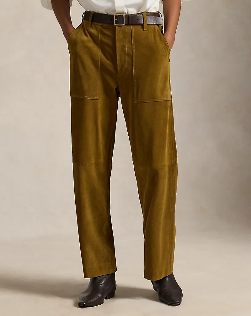 The Ricky Wide-Leg Crop Suede Pant