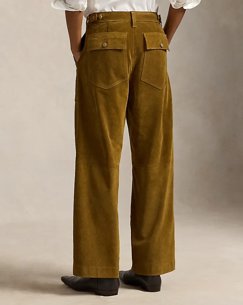 The Ricky Wide-Leg Crop Suede Pant